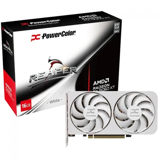 Placa de Vídeo PowerColor RX 9060 XT Reaper White AMD Radeon, 16GB, GDDR6, Nova, Lacrado