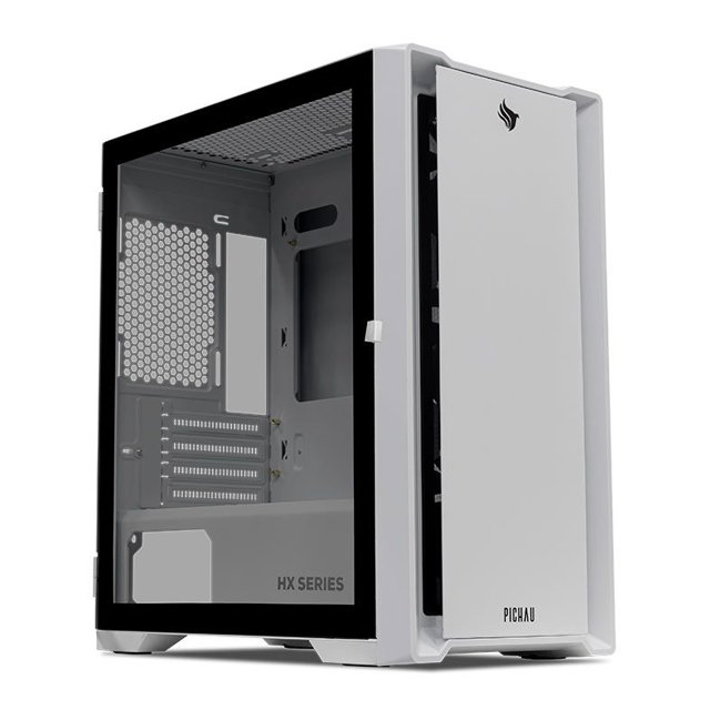 Gabinete Gamer Pichau HX550 W, Branco,  Mid-Tower, Lateral de Vidro, Com 3 Fans sem Led, Novo, Lacrado