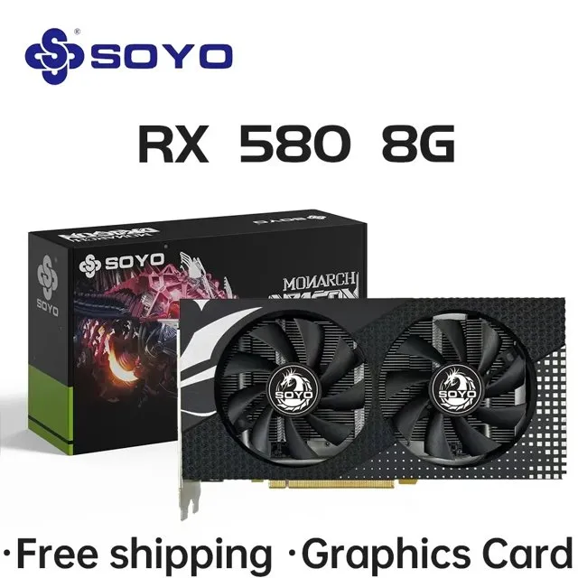 Placa de video Soyo Radeon RX580 8GB, NOVA, Na Caixa