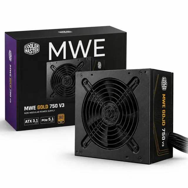 Fonte Cooler Master Mwe Gold 750 V3, 750 Watts, Atx 3.1, 80 Plus Gold, Nova, Lacrada