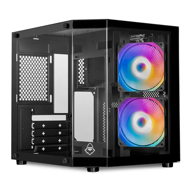 Gabinete Gamer Mancer CV700M, Mini-Tower, Lateral de Vidro, Com 2 Fans, Preto, Novo, Lacrado